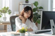 長時間のデスクワークで首肩の負担をためにくい座り方
